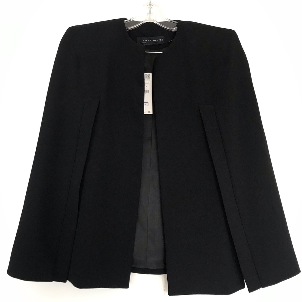 Zara Black Cape Blazer